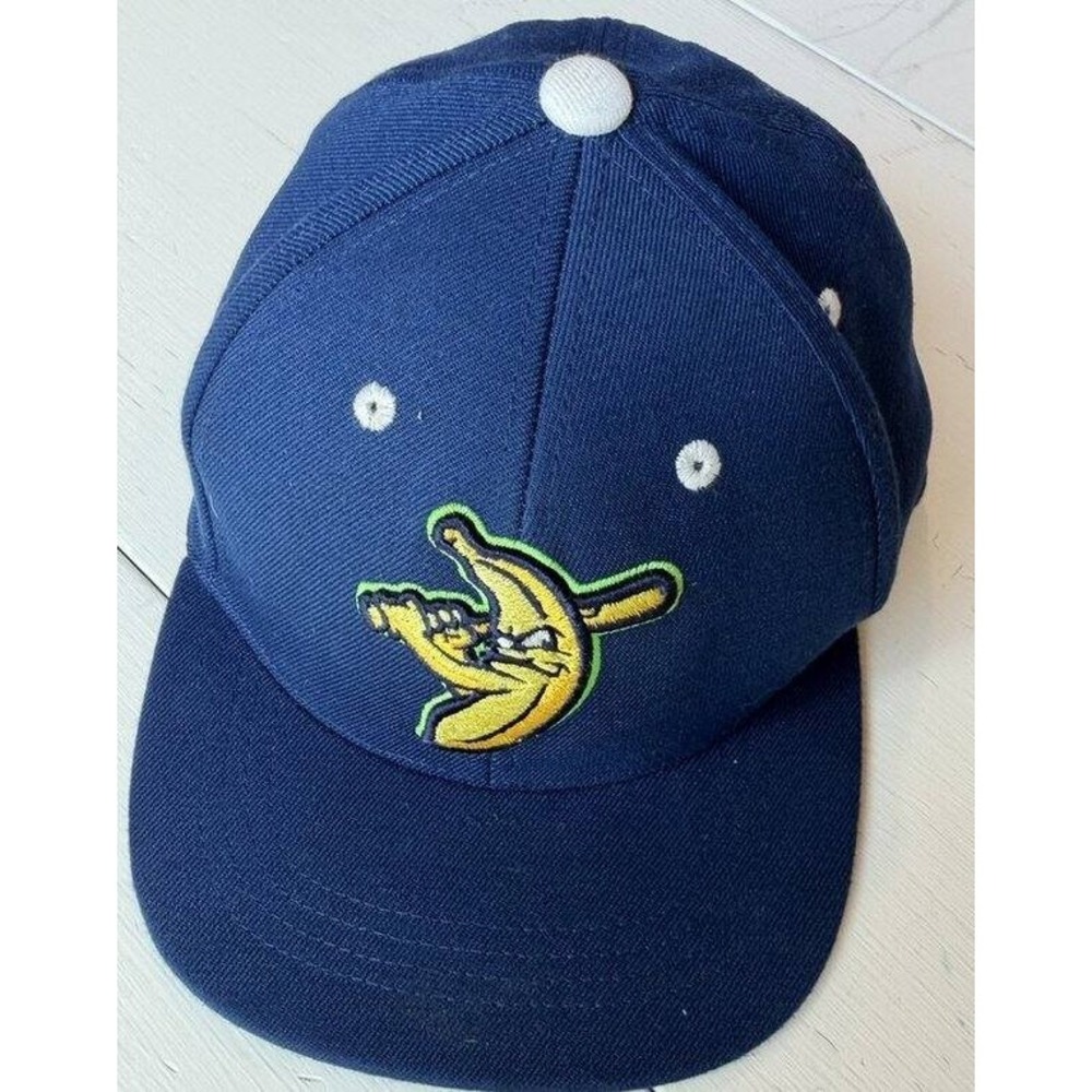 Savannah Bananas Zephyr Stretch Baseball Cap Size XS Navy Blue Fitted Hat